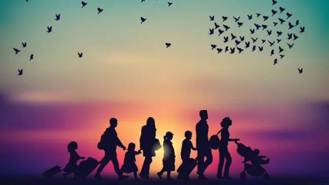 people migrating